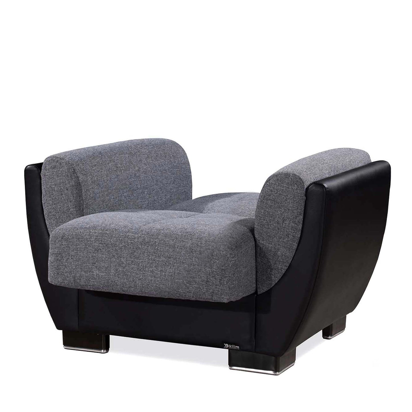 AIR ARMADA CHAIR #105 GRAY/BLACK IN CHENILLE/LEATHER