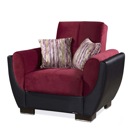 AIR ARMADA CHAIR #110 BURGUNDY IN MICROFIBER/LEATHER
