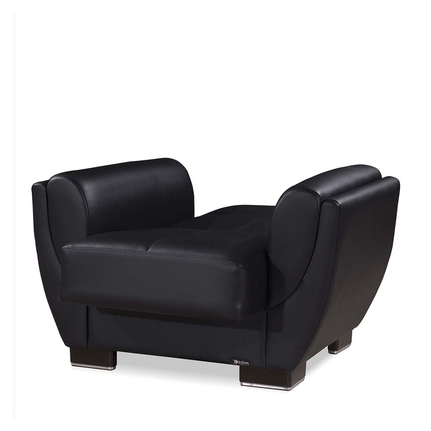 AIR ARMADA CHAIR #115 BLACK PU IN LEATHERETTE