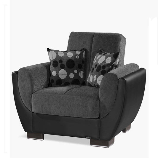 AIR ARMADA CHAIR #118 DARK GRAY/BLACK IN CHENILLE/LEATHER
