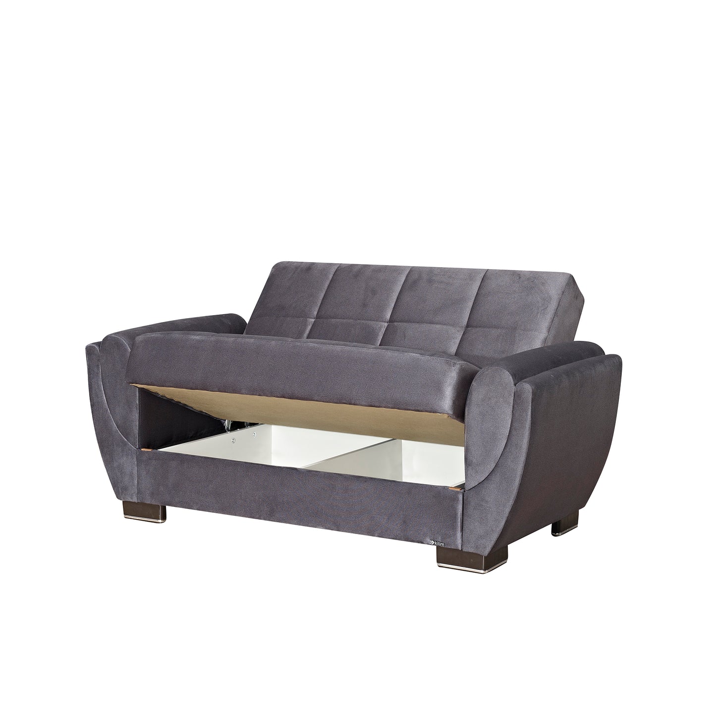 AIR ARMADA LOVESEAT #101 MICROFIBER GRAY IN CHENILLE/LEATHER