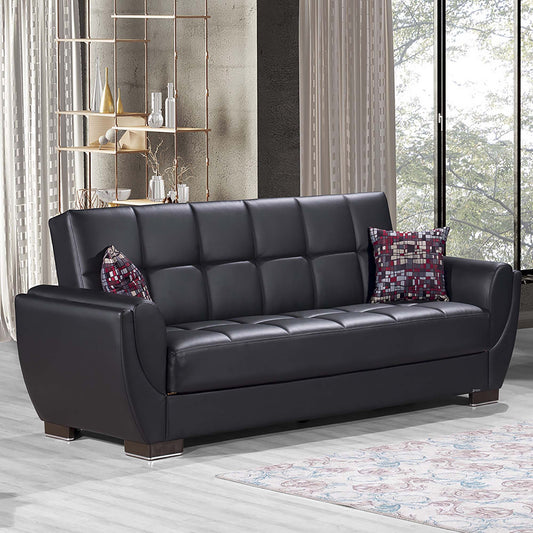 AIR ARMADA SOFABED #115 BLACK PU IN LEATHERETTE