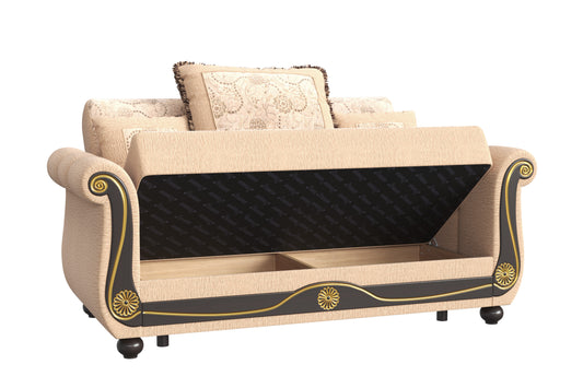 AMERICANA LOVESEAT IN BEIGE CHENILLE