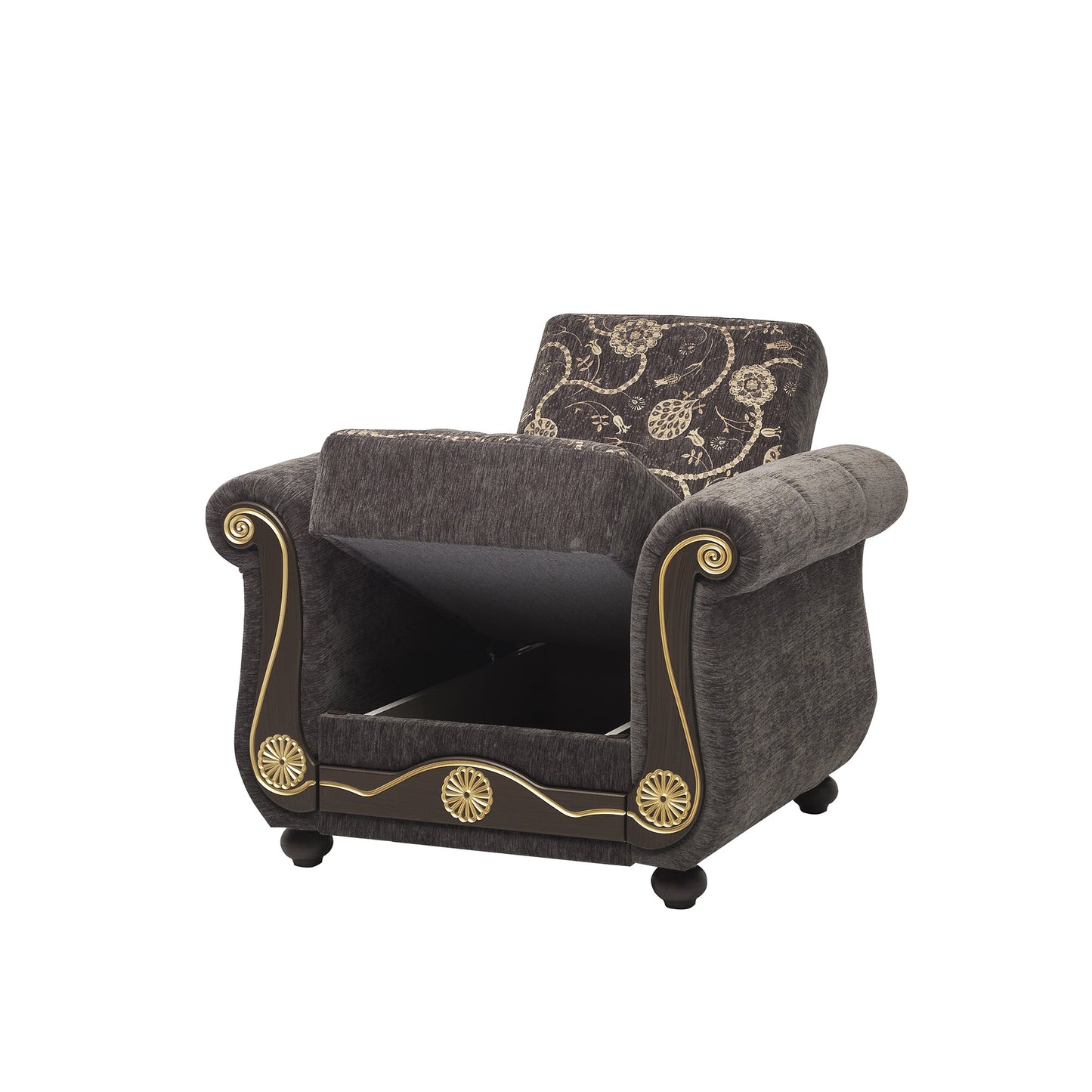 AMERICANA ARMCHAIR IN GRAY CHENILLE