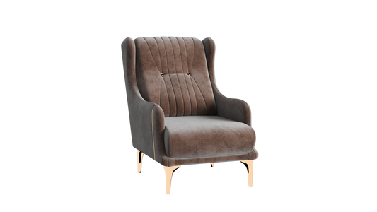 ANGEL CHAIR IN BROWN MICROFIBER