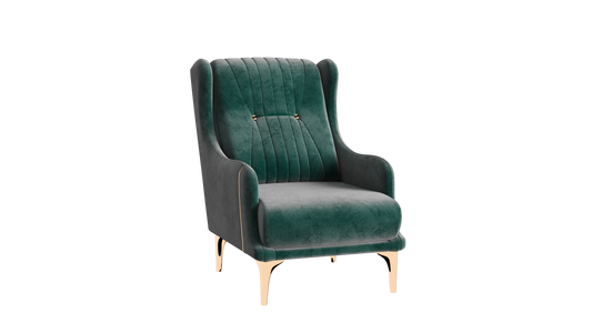 ANGEL CHAIR IN GREEN MICROFIBER