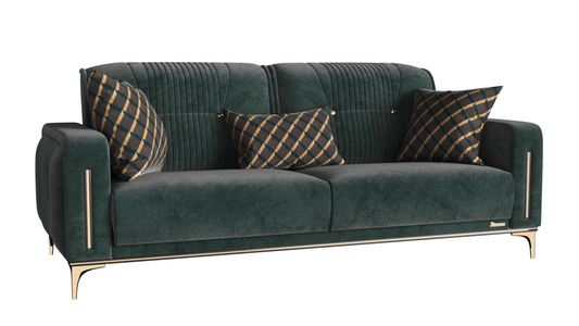 ANGEL SOFA IN GREEN MICROFIBER