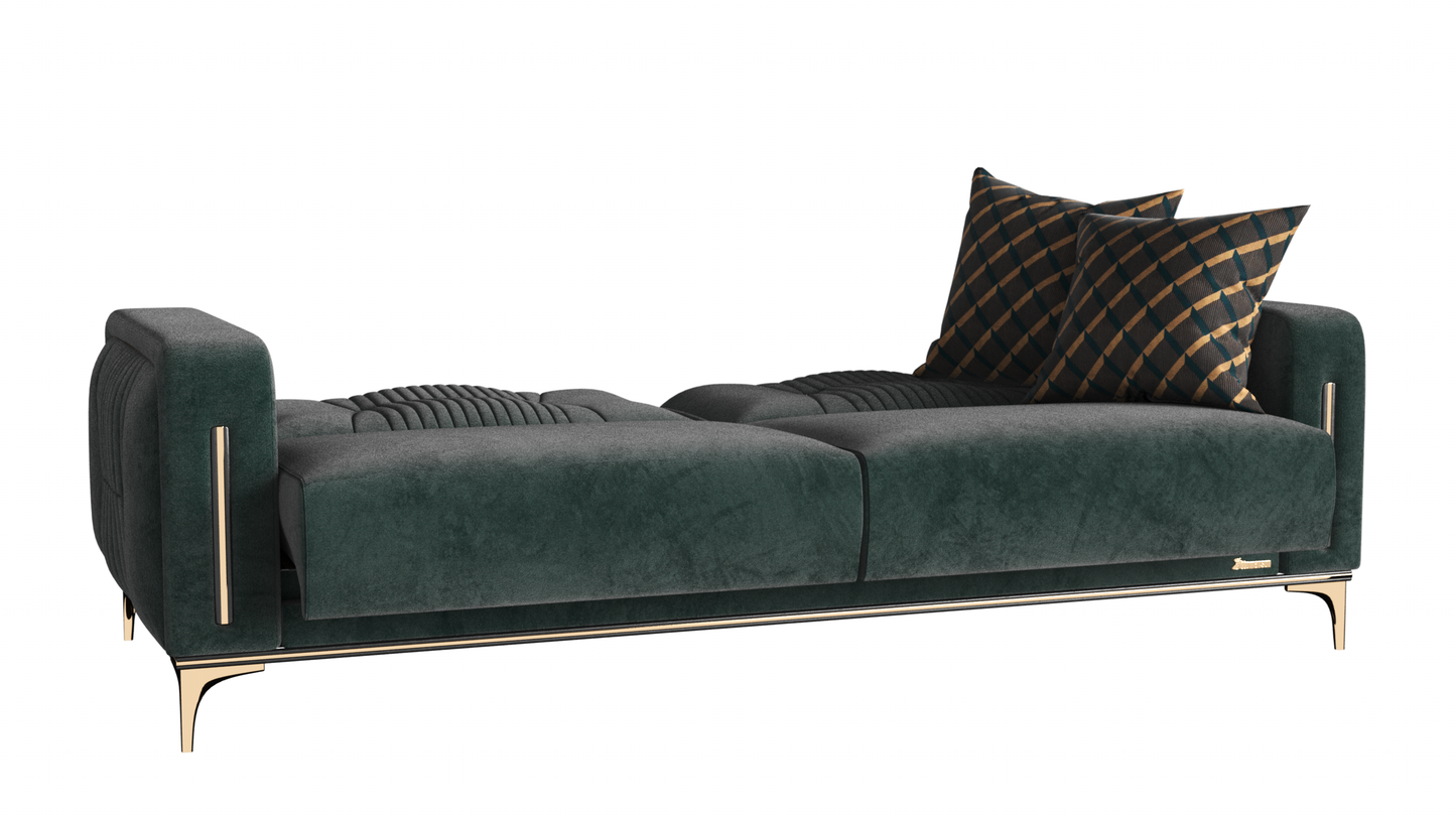 ANGEL SOFA IN GREEN MICROFIBER