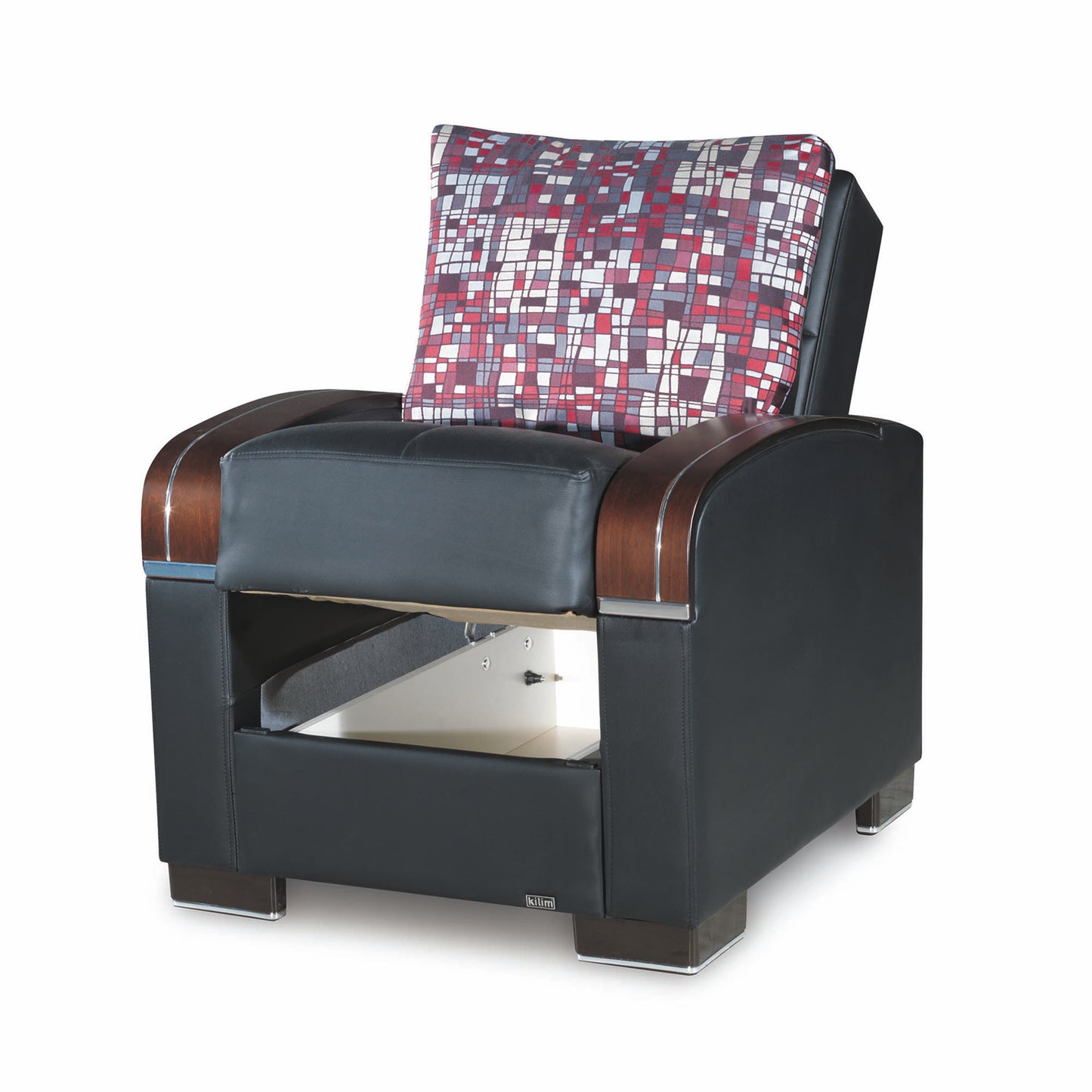 MOBIMAX ARM CHAIR IN BLACK PU 11-448 LEATHERETTE