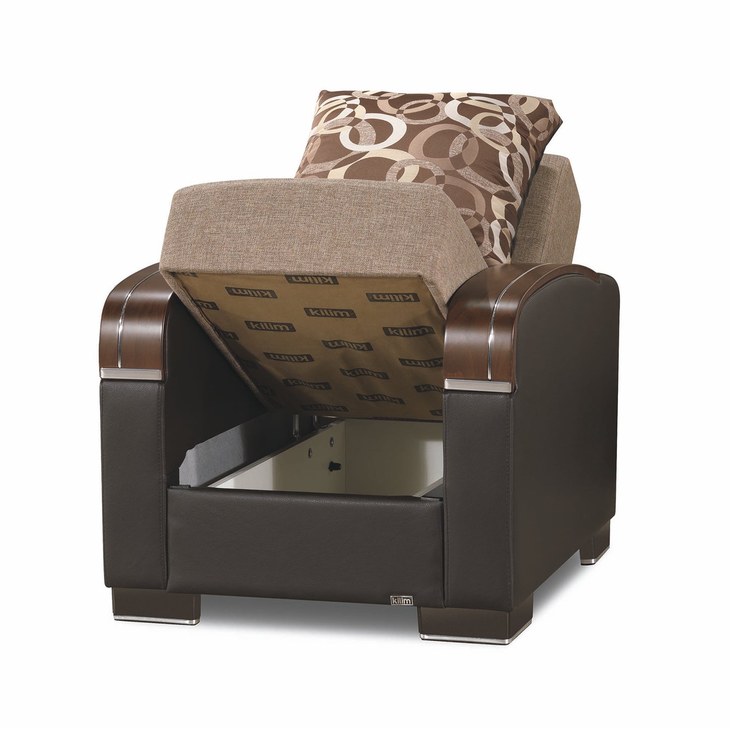 MOBIMAX ARM CHAIR IN BROWN 14-320 POLYESTER