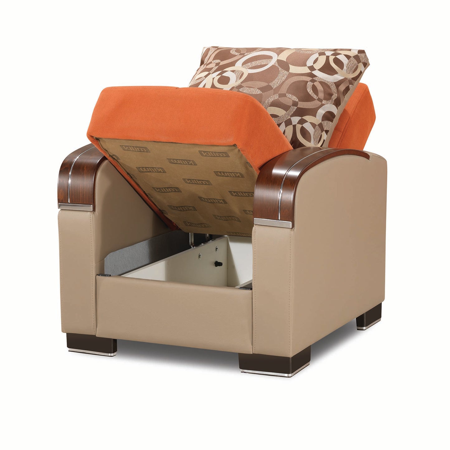 MOBIMAX ARM CHAIR IN ORANGE 17-341 CHENILLE