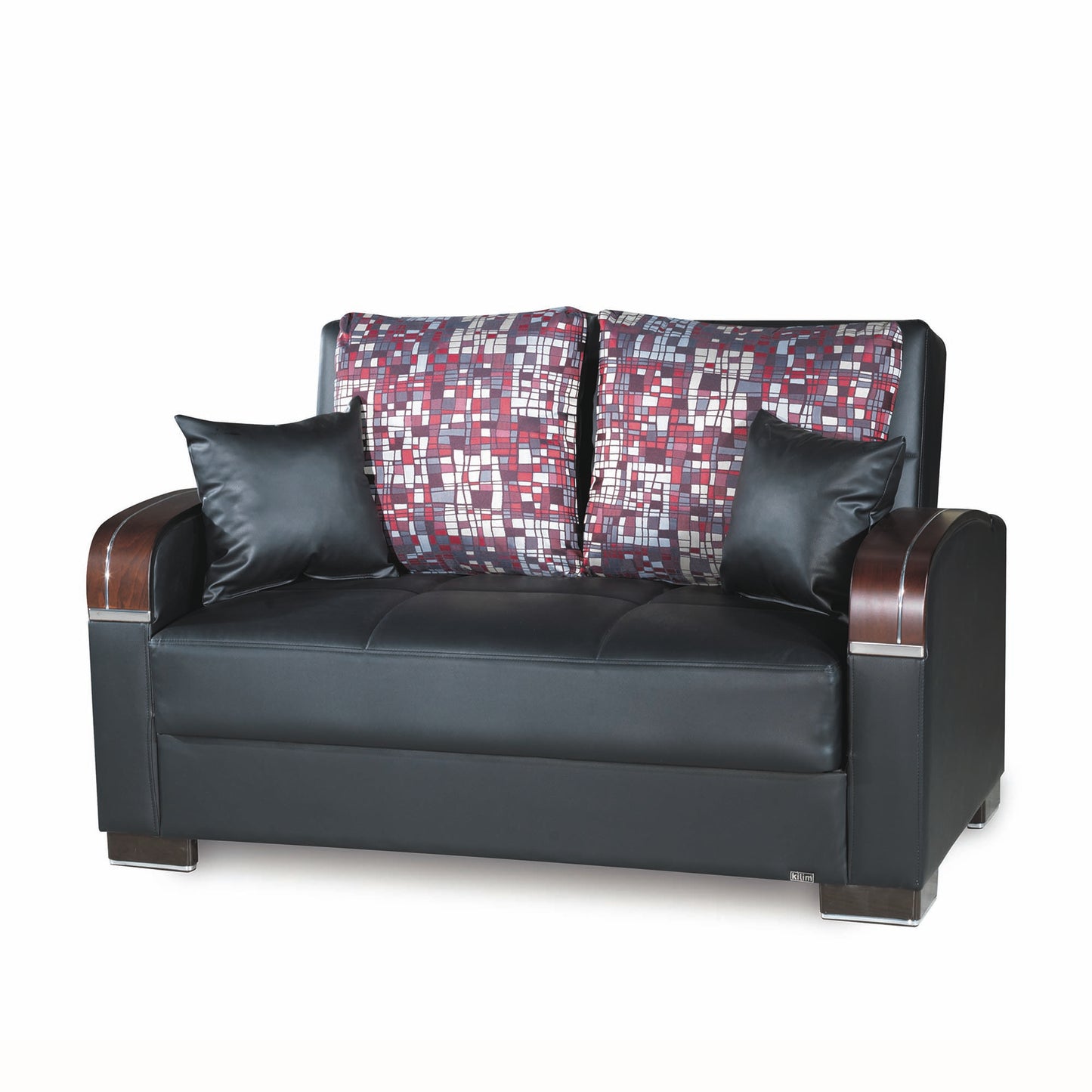 MOBIMAX LOVE SEAT IN BLACK PU 11-448 LEATHERETTE
