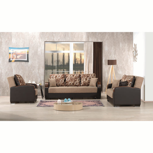 MOBIMAX LOVE SEAT IN BROWN 14-320 POLYESTER