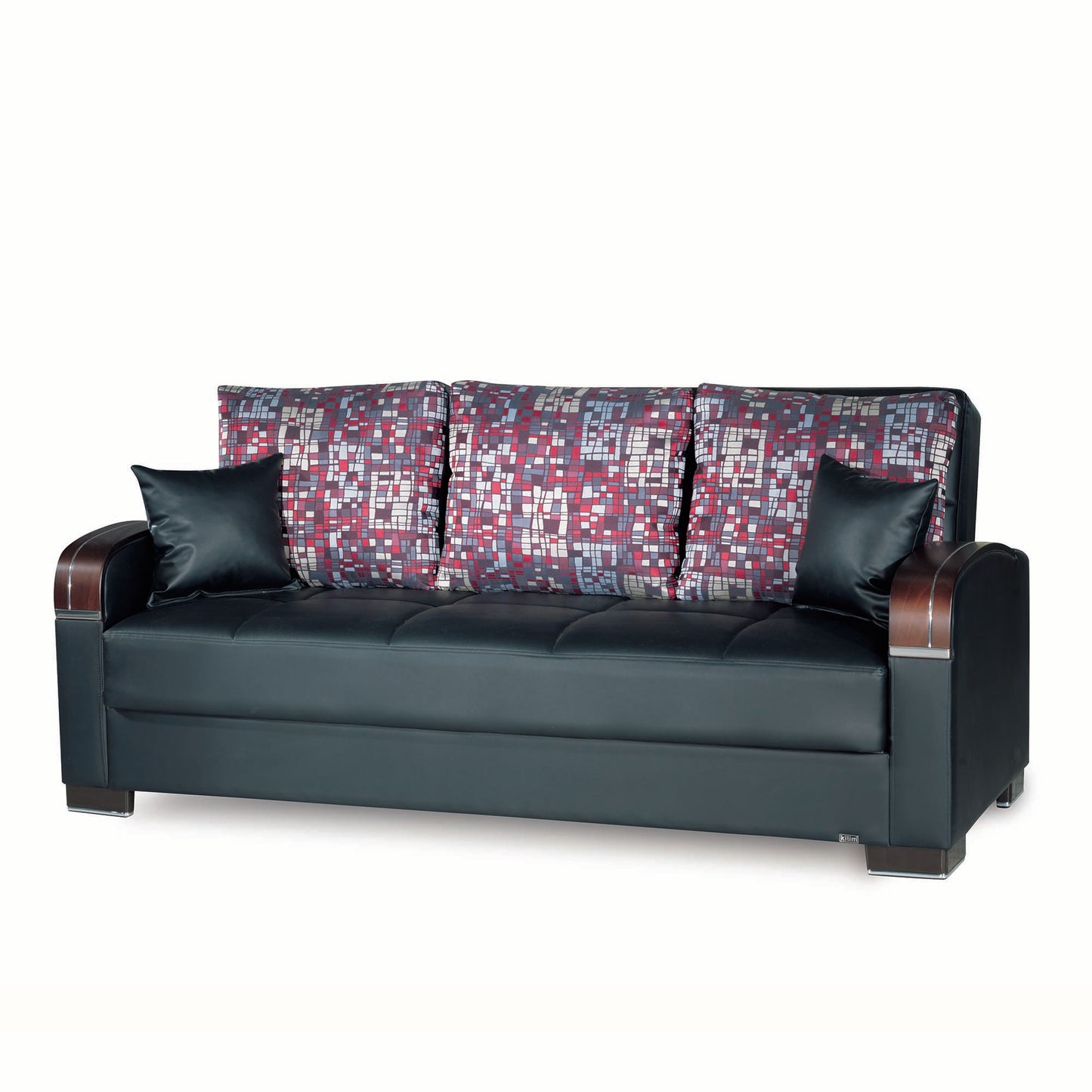 MOBIMAX SOFABED IN BLACK PU 11-448 LEATHERETTE