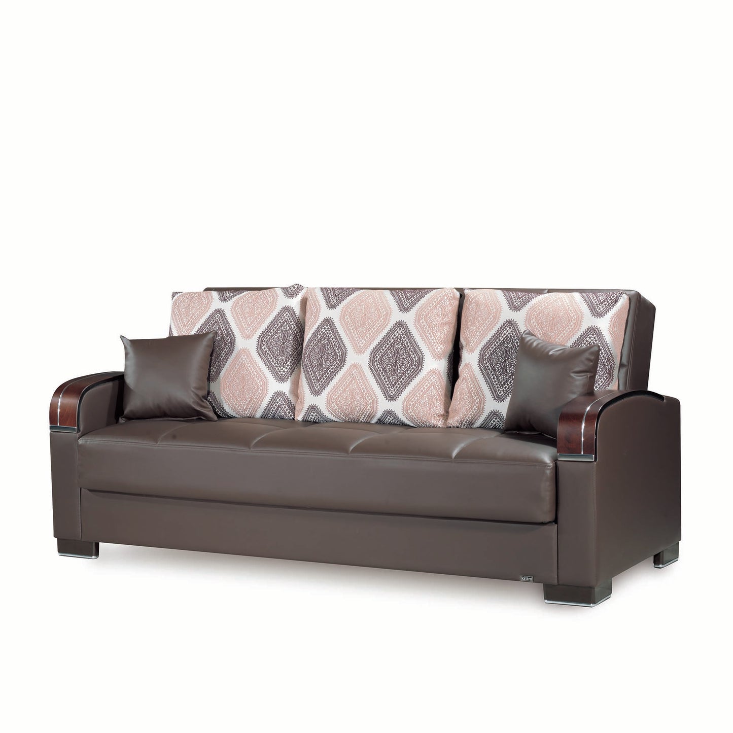 MOBIMAX SOFABED IN BROWN PU LEATHERETTE