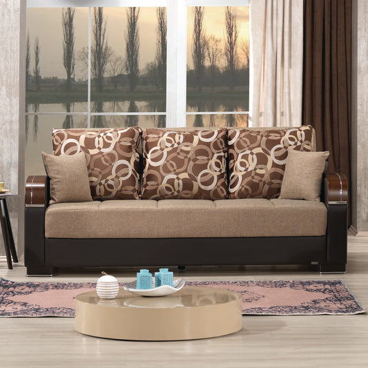 MOBIMAX SOFABED IN BROWN 14-320 POLYESTER