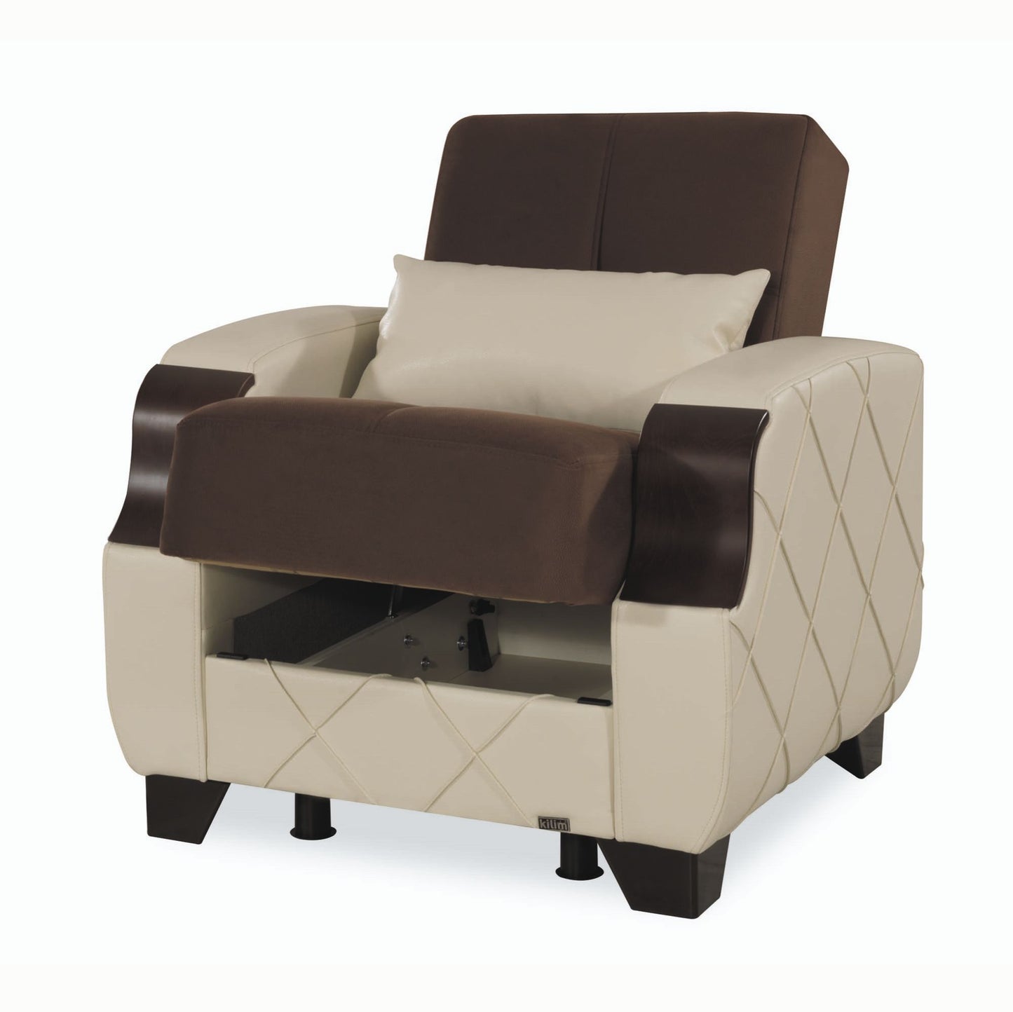 MOLINA ARMCHAIR IN DARK BROWN / CREAM 27-598/16-626 MICROSUEDE
