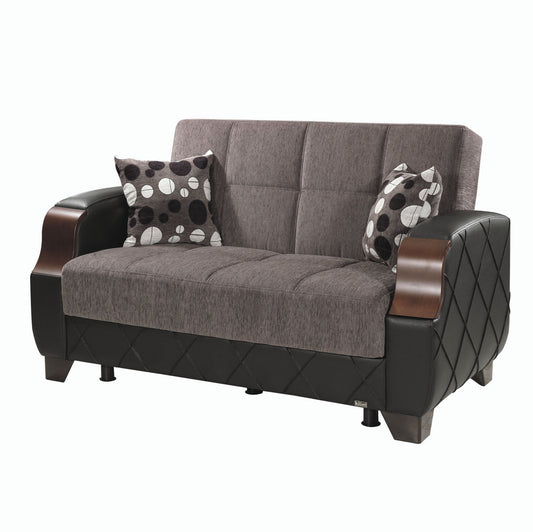 MOLINA LOVE SEAT IN FLOKET GRAY CHENILLE