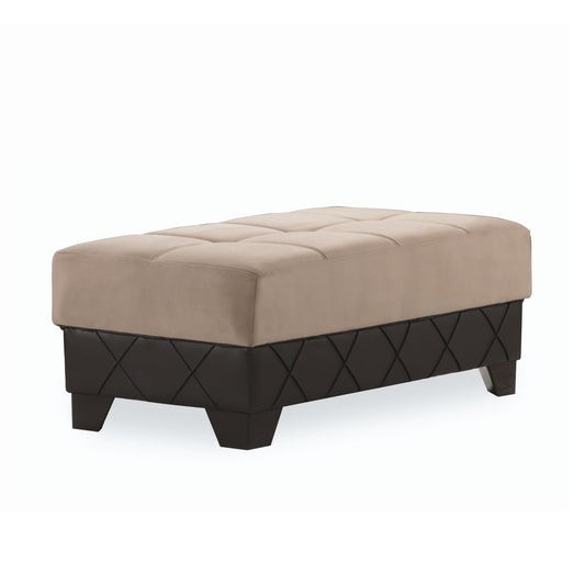 MOLINA OTTOMAN IN BROWN / BROWN MICROFIBER
