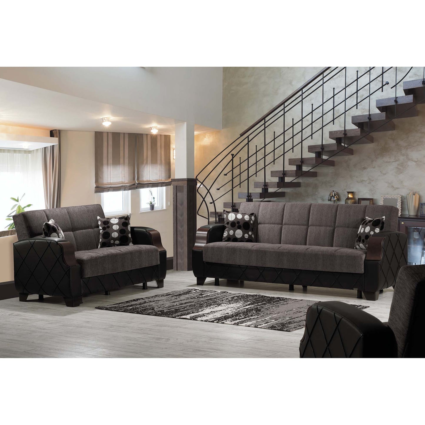MOLINA SOFABED IN FLOKET GRAY CHENILLE