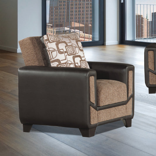 MONDO MODERN ARM CHAIR IN BROWN 05-581 CHENILLE