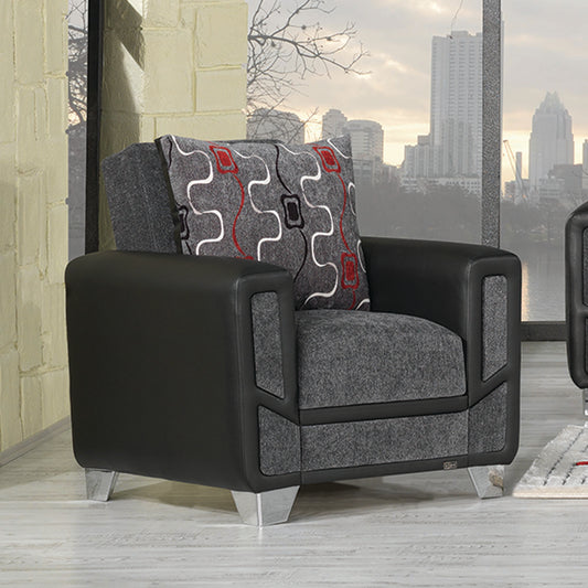 MONDO MODERN ARM CHAIR IN GRAY 26-370 CHENILLE