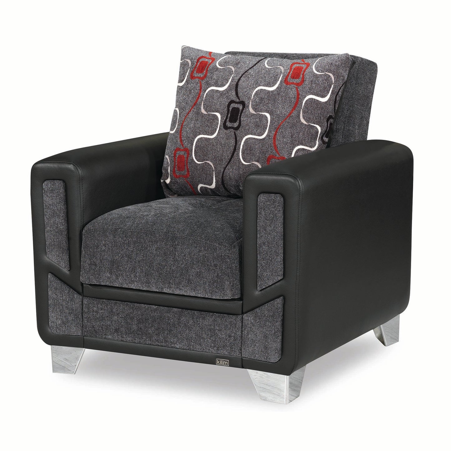 MONDO MODERN ARM CHAIR IN GRAY 26-370 CHENILLE