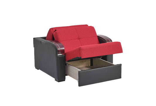 SLEEP PLUS CHAIR SLEEPER IN RED 21-440 CHENILLE