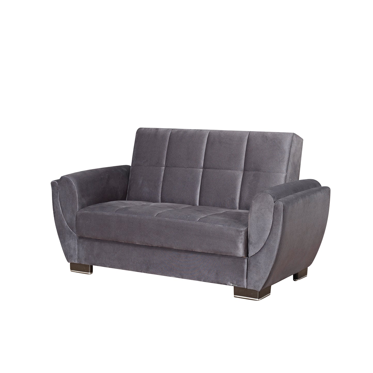 AIR ARMADA LOVESEAT  #101 MICROFIBER GRAY IN CHENILLE/LEATHER