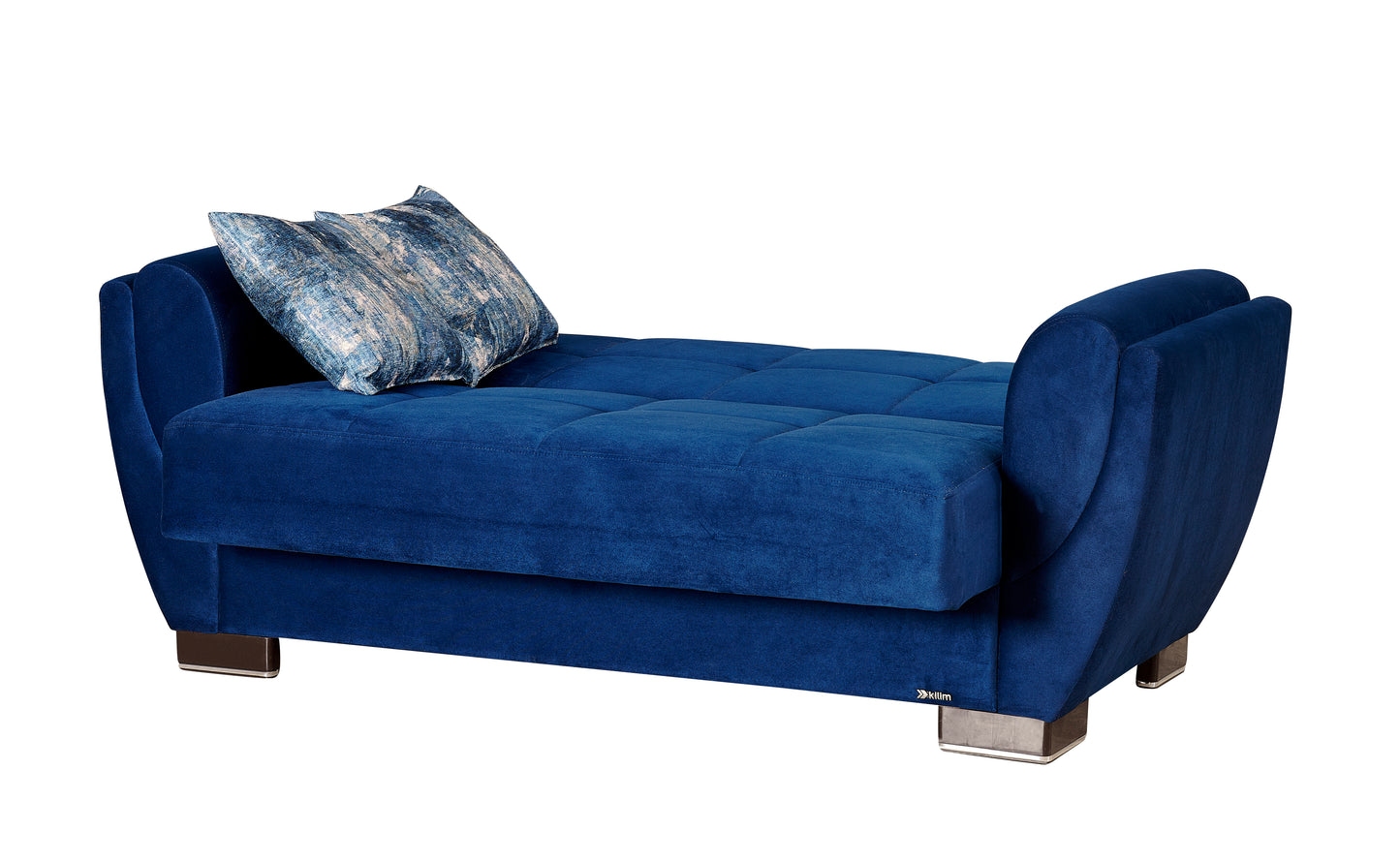 AIR ARMADA LOVESEAT #104 MICROFIBER BLUE  IN CHENILLE/LEATHER