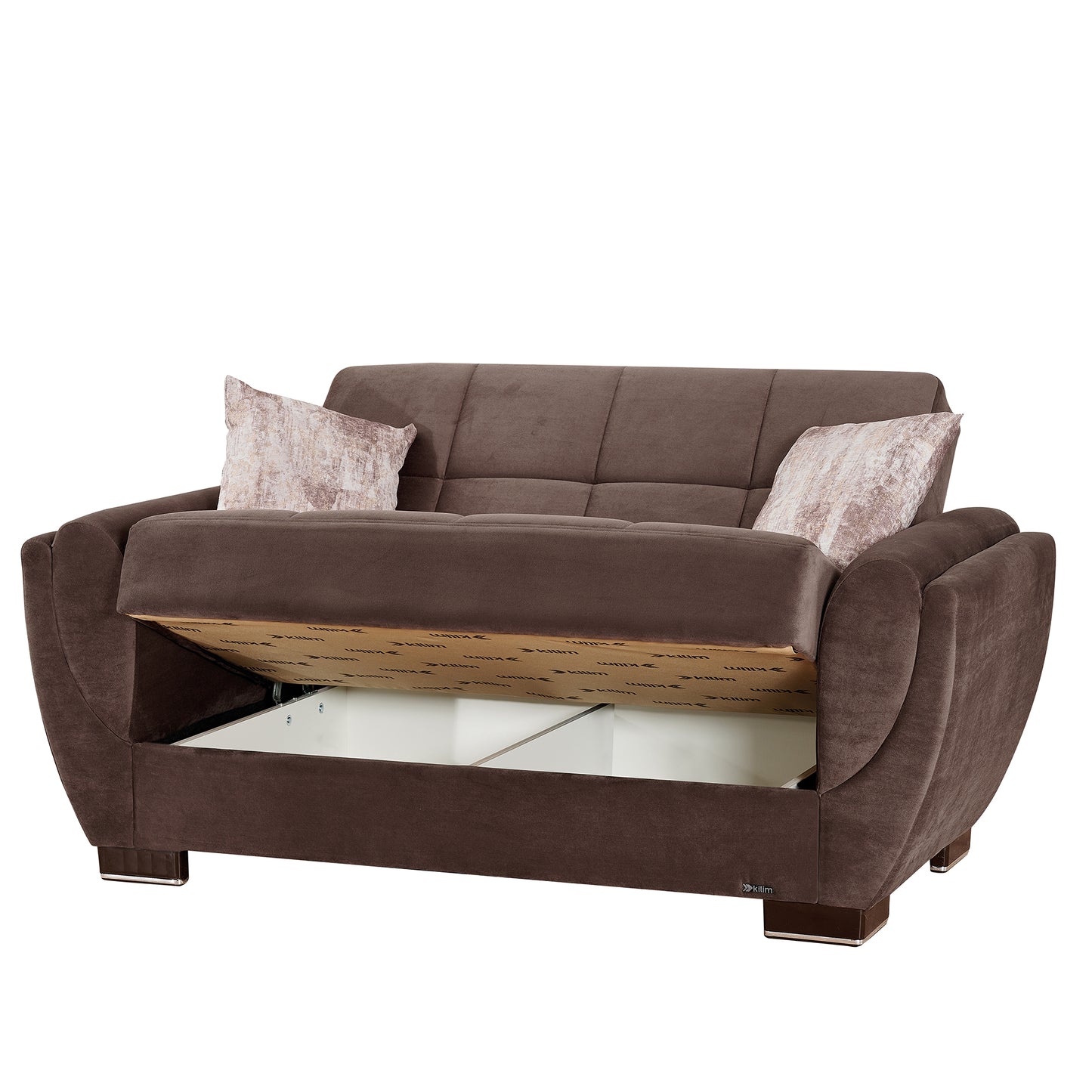 AIR ARMADA LOVESEAT #108 MICROFIBER BROWN  IN CHENILLE/LEATHER