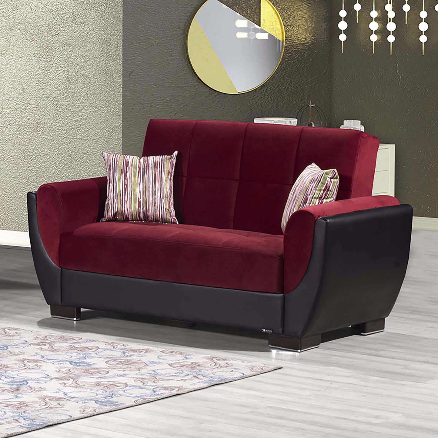 AIR ARMADA LOVESEAT #110 BURGUNDY  IN MICROFIBER/LEATHER