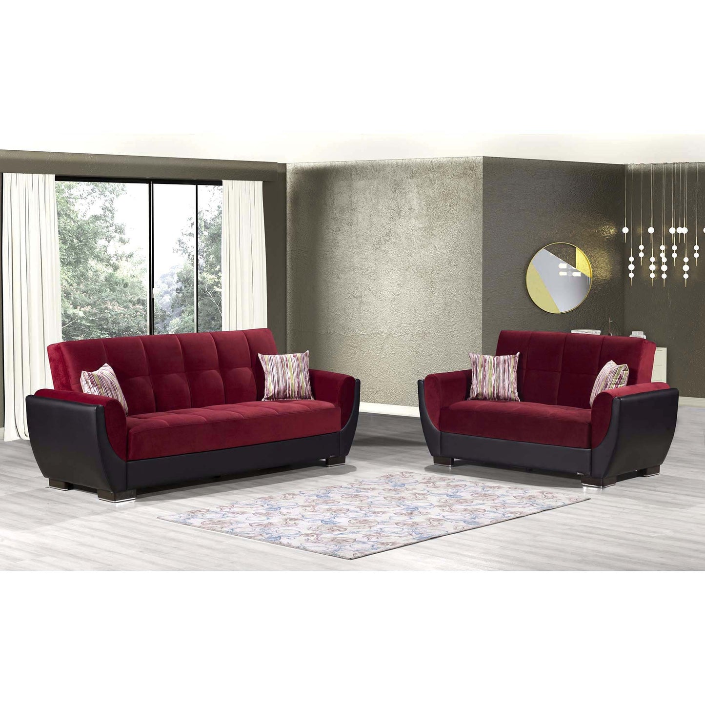 AIR ARMADA LOVESEAT #110 BURGUNDY  IN MICROFIBER/LEATHER