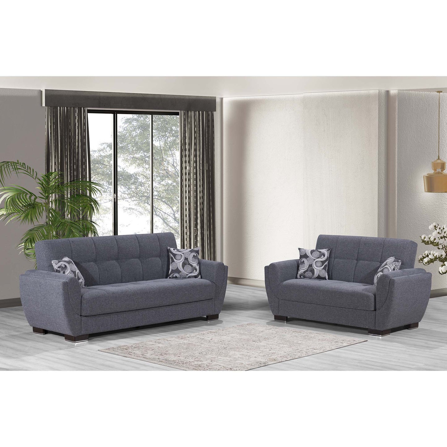 AIR ARMADA LOVESEAT #113 GRAY  IN CHENILLE