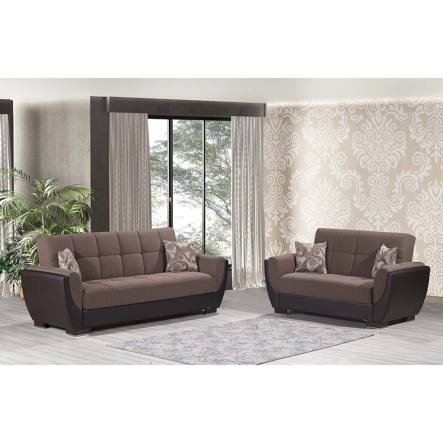 AIR ARMADA LOVESEAT #114 BRN/BRN  IN CHENILLE/PU