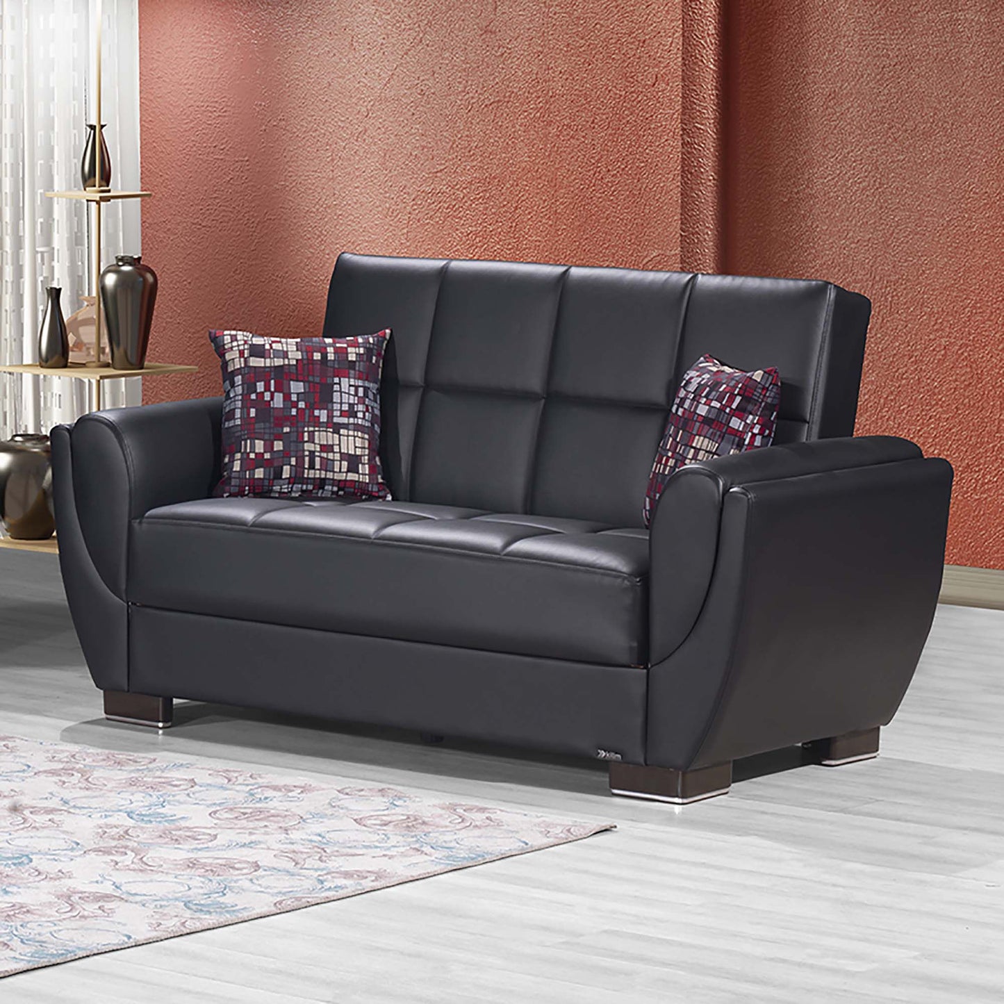 AIR ARMADA LOVESEAT #115 BLACK PU  IN LEATHERETTE