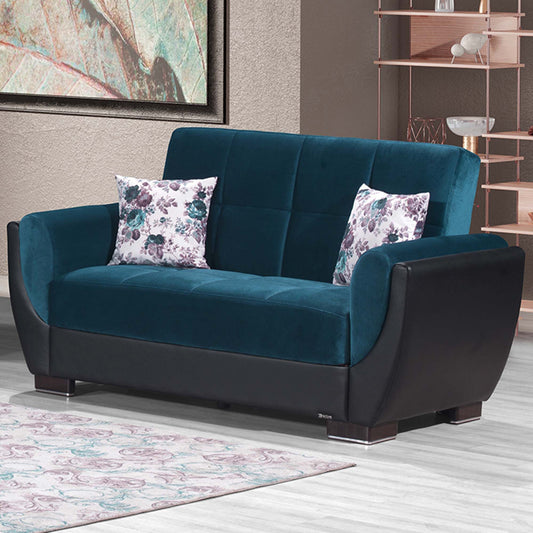 AIR ARMADA LOVESEAT #117 EMERALD BLUE IN MICROFIBER/LEATHER