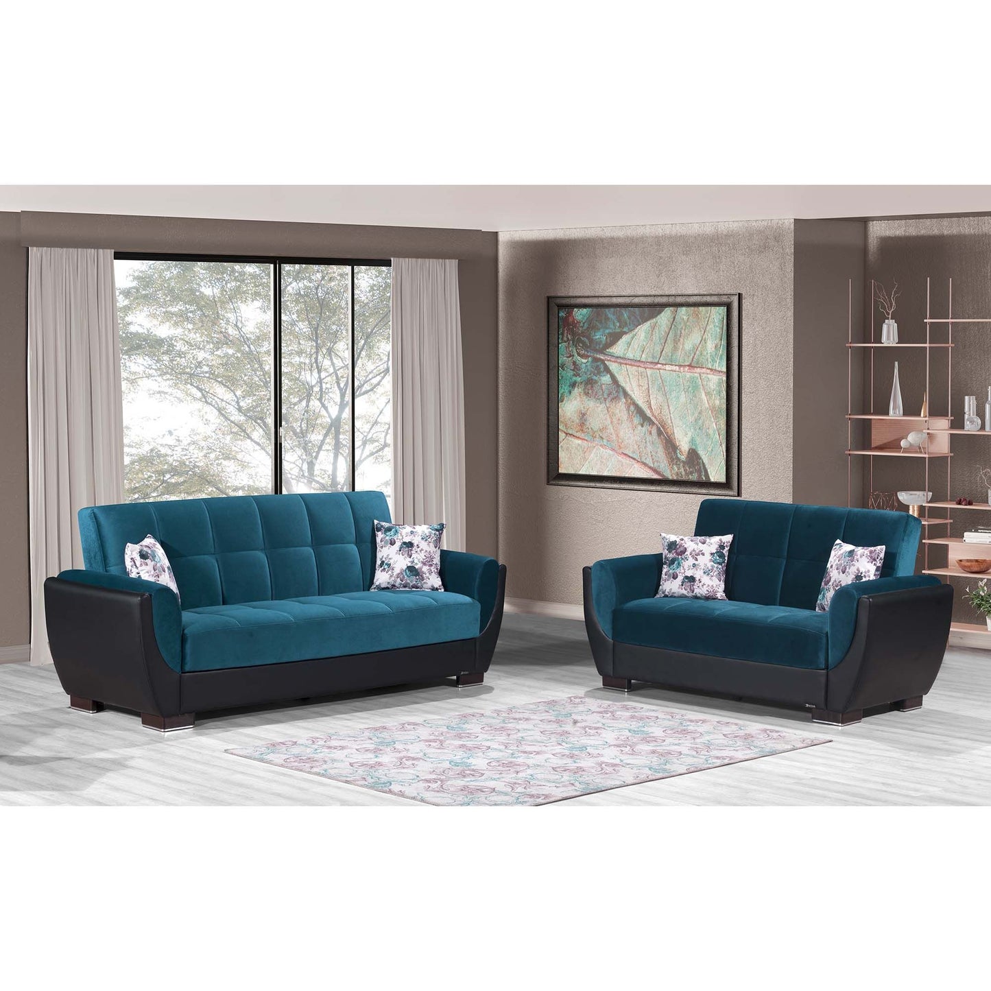 AIR ARMADA LOVESEAT #117 EMERALD BLUE IN MICROFIBER/LEATHER