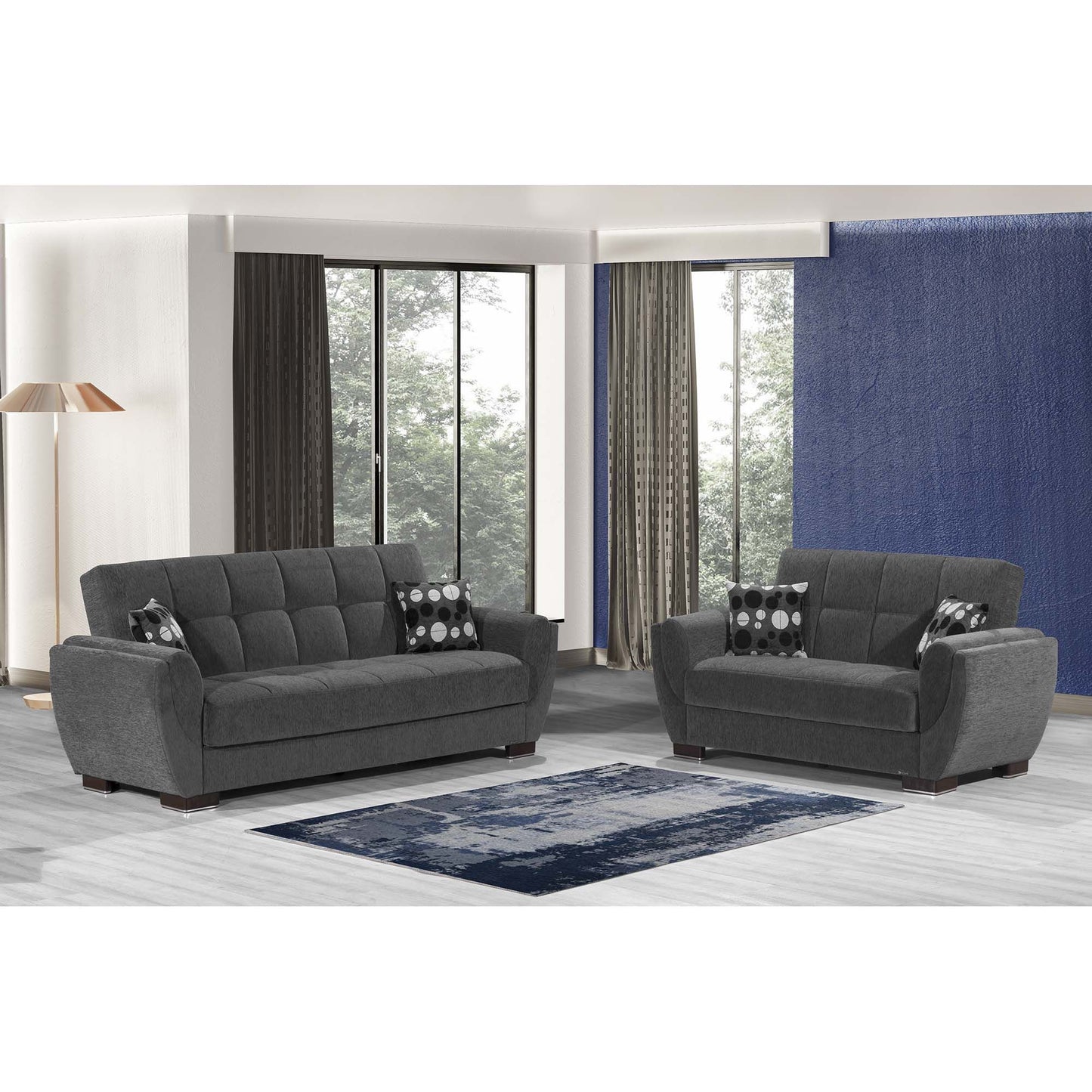 AIR ARMADA LOVESEAT #119 DARK GRAY  IN CHENILLE