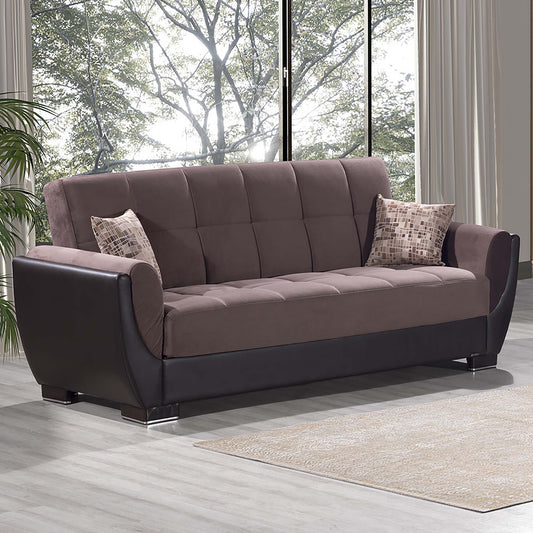 AIR ARMADA SOFABED #107 BRN/ BRWN  IN MICROFIBER/PU