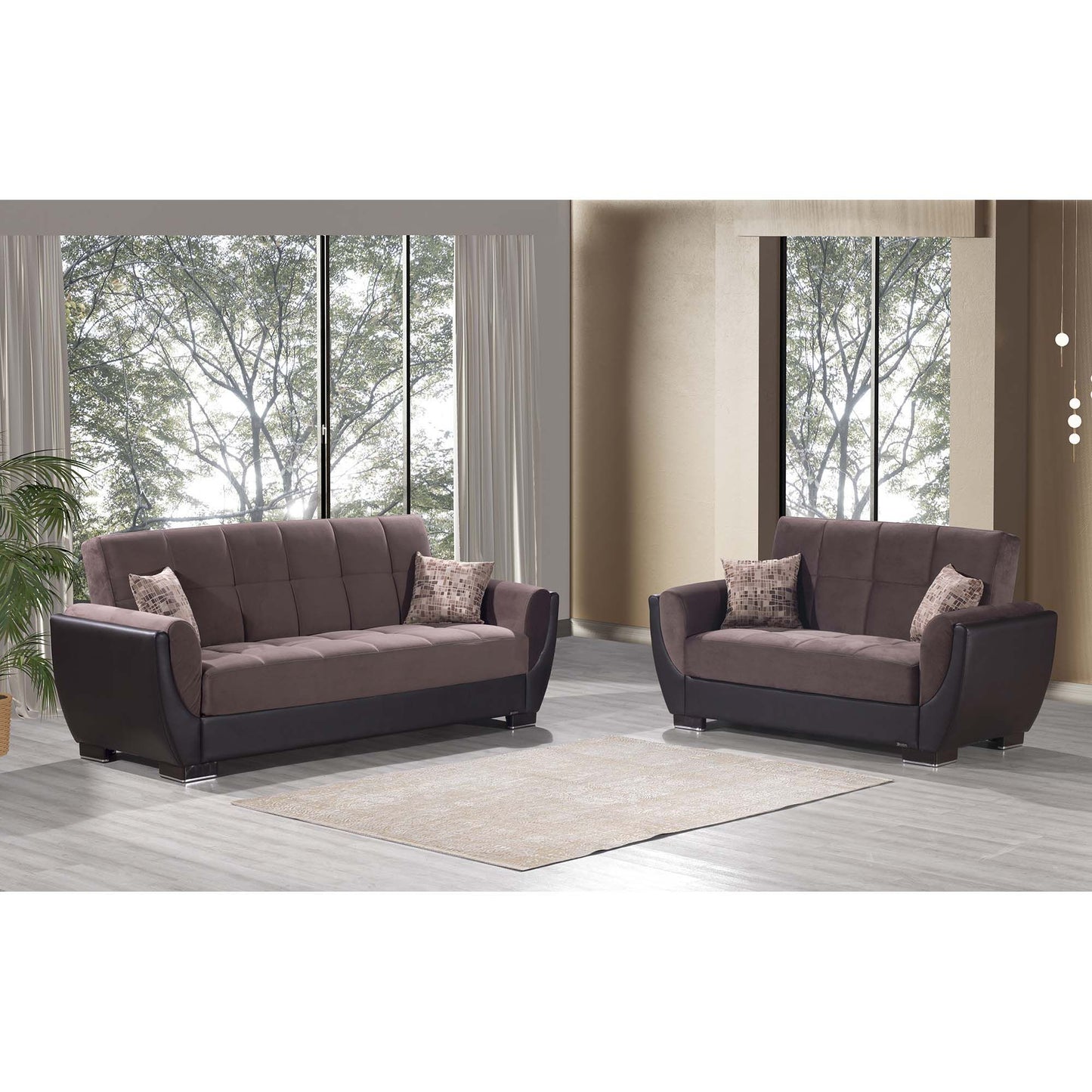 AIR ARMADA SOFABED #107 BRN/ BRWN  IN MICROFIBER/PU