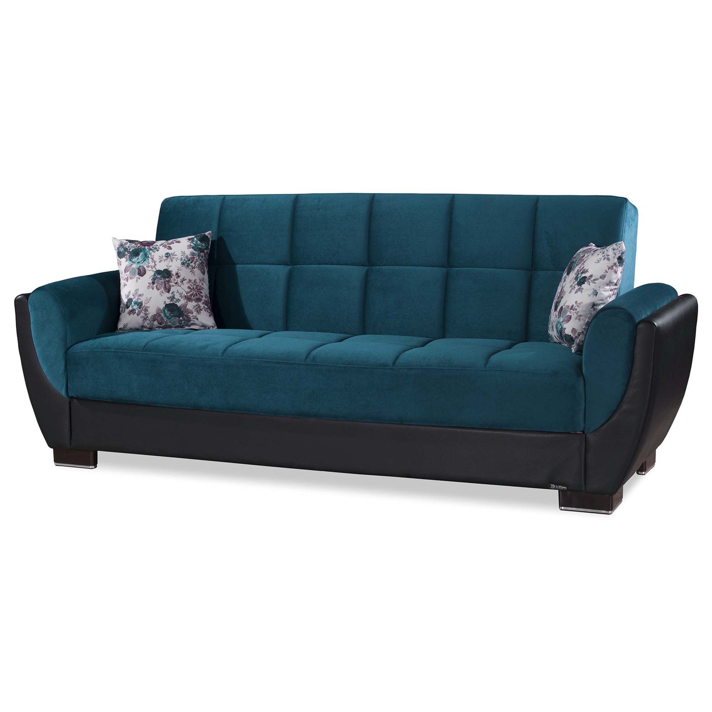 AIR ARMADA SOFABED #117 EMERALD BLUE IN MICROFIBER/LEATHER