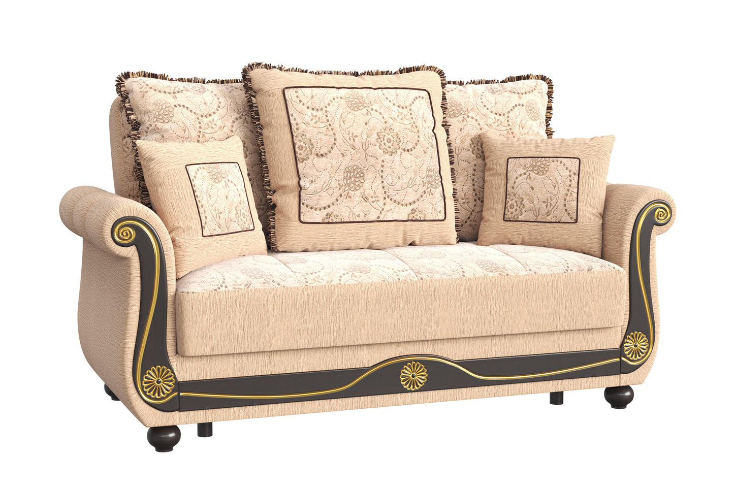 AMERICANA  LOVESEAT IN BEIGE CHENILLE