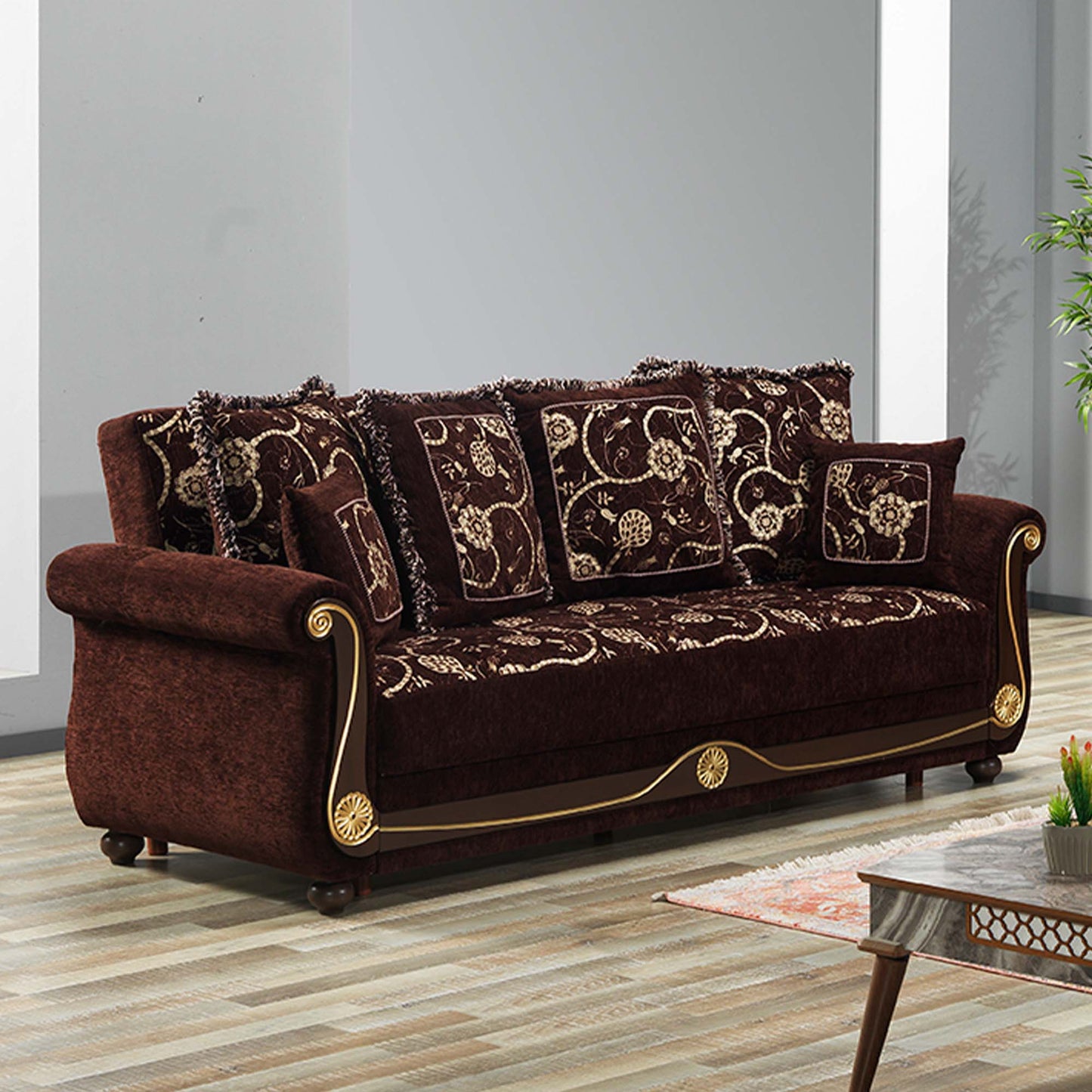 AMERICANA  SOFABED IN BROWN CHENILLE