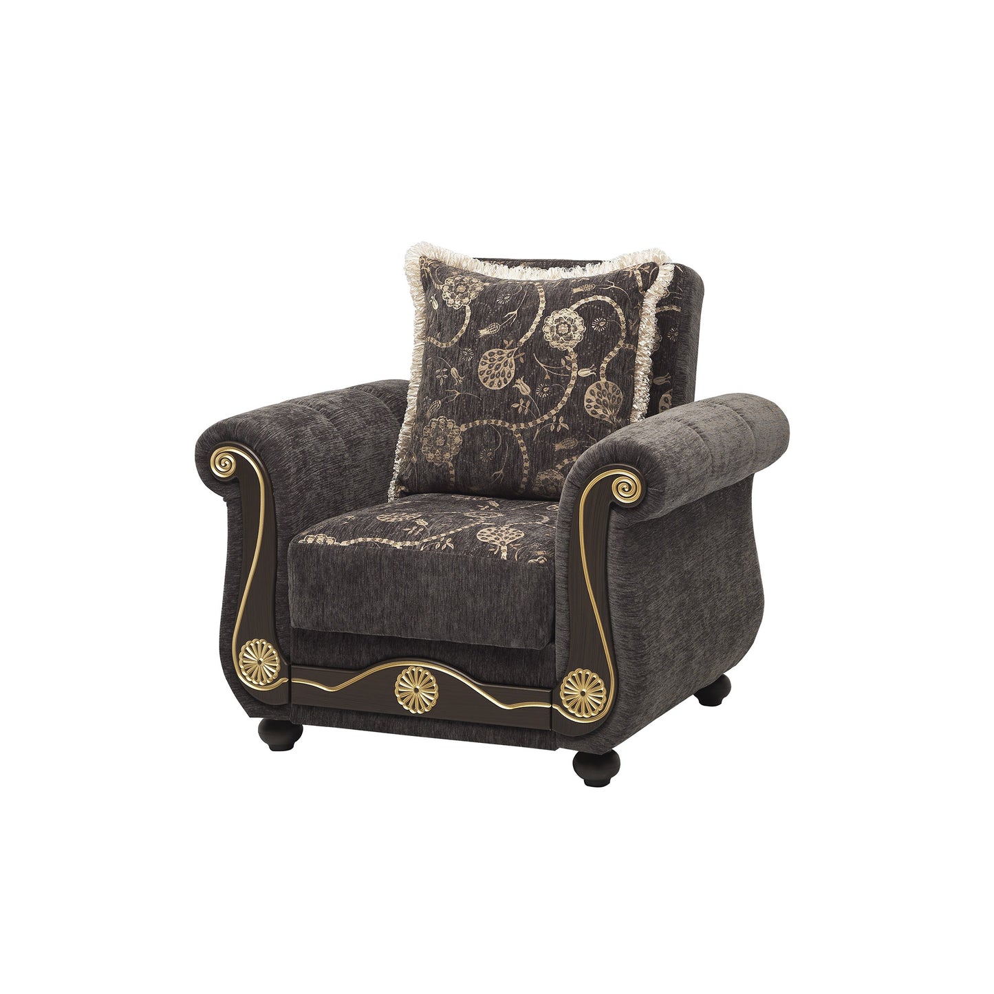 AMERICANA  ARMCHAIR IN GRAY CHENILLE