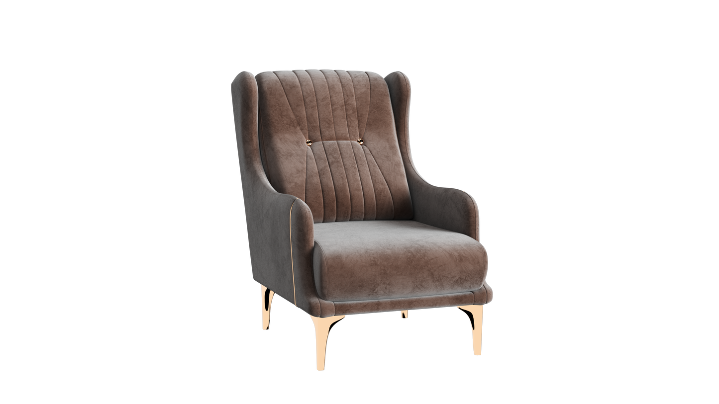 ANGEL  CHAIR  IN BROWN MICROFIBER