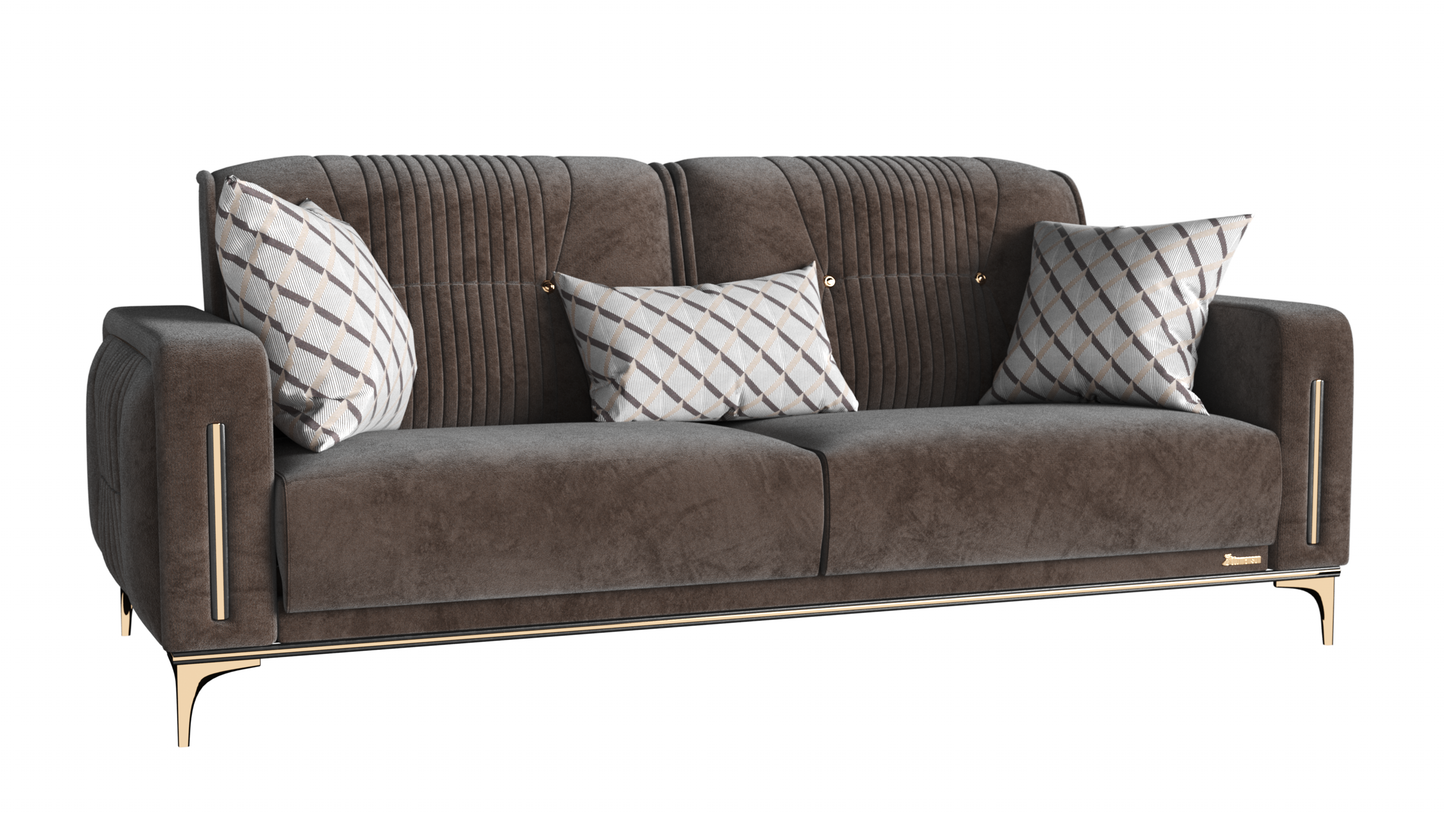 ANGEL  SOFA IN BROWN MICROFIBER