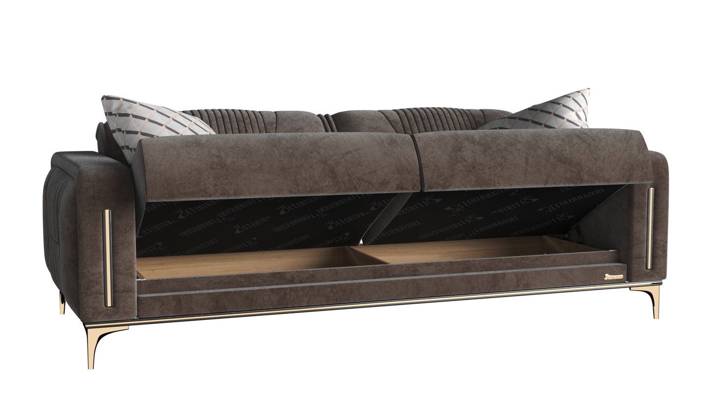 ANGEL  SOFA IN BROWN MICROFIBER