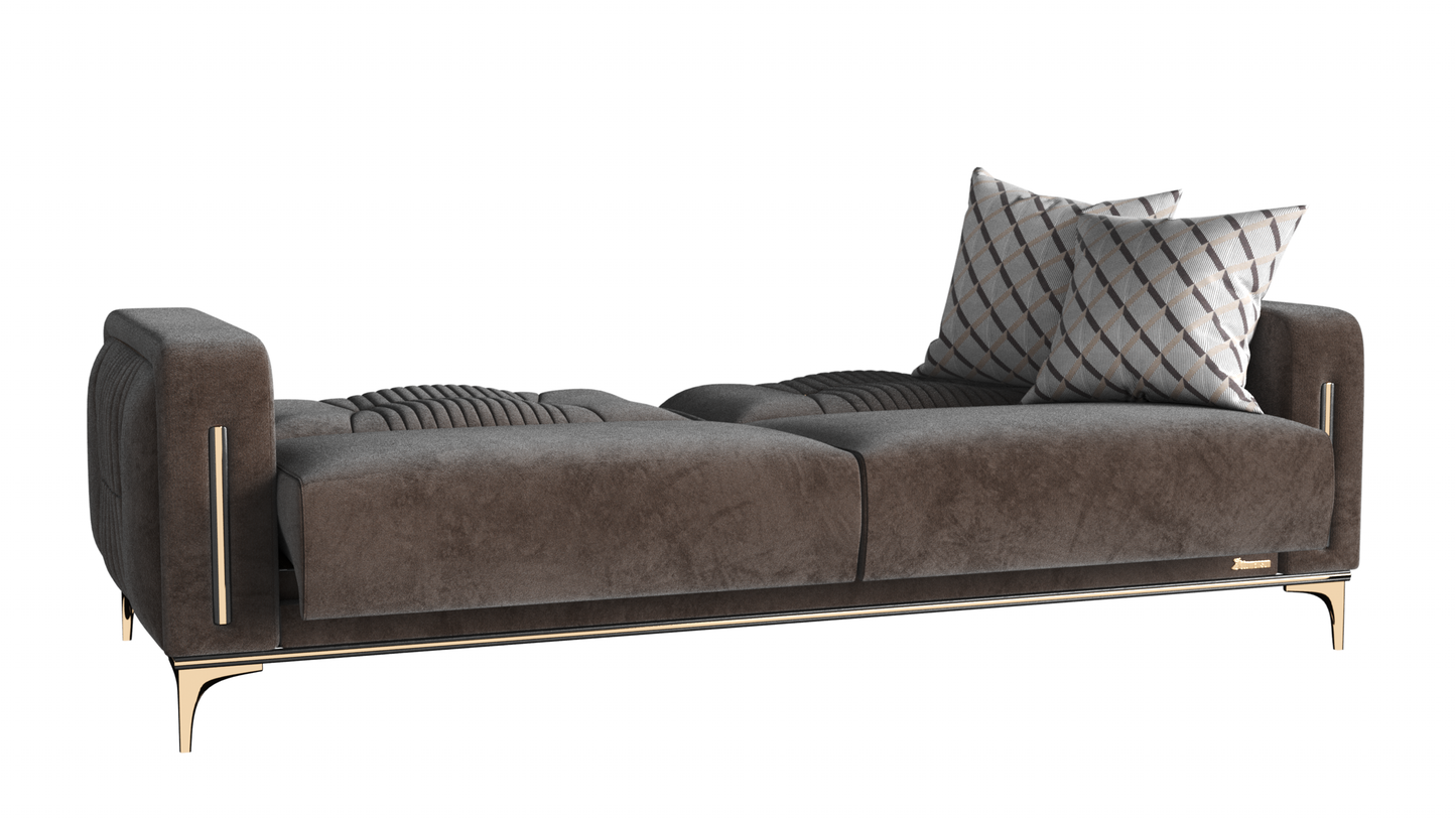 ANGEL  SOFA IN BROWN MICROFIBER