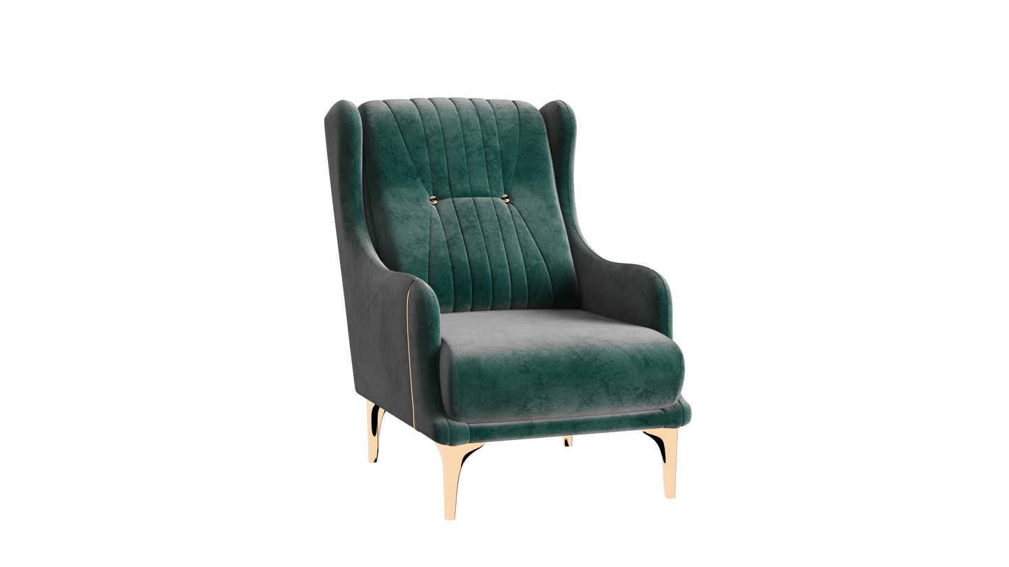 ANGEL  CHAIR  IN GREEN  MICROFIBER